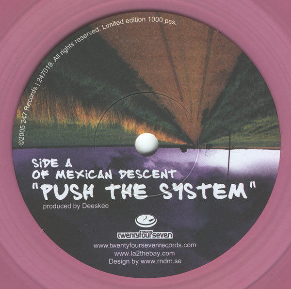 Of Mexican Descent / 2Mex : Push The System / The Cross Is A Knife (7", Ltd, Pur)