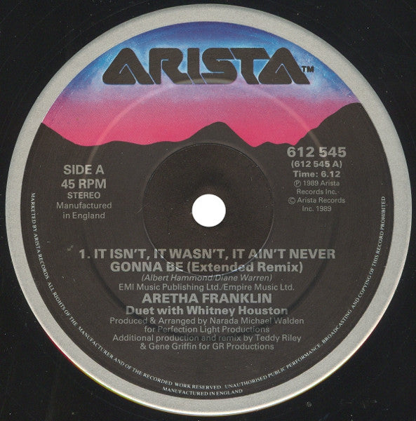 Aretha* & Whitney* : It Isn't, It Wasn't, It Ain't Never Gonna Be (12", Maxi)