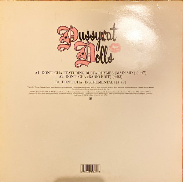 The Pussycat Dolls Featuring Busta Rhymes : Don't Cha (12", Maxi)