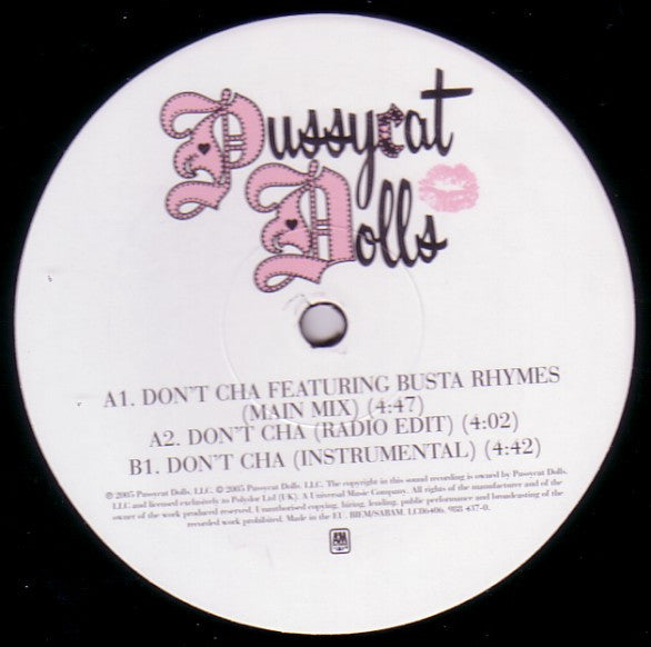 The Pussycat Dolls Featuring Busta Rhymes : Don't Cha (12", Maxi)