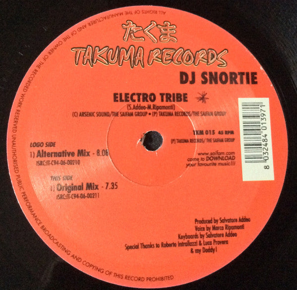 Dj Snortie : Electro Tribe (12")