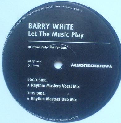 Barry White : Let The Music Play (12", Single, Ltd, Promo)