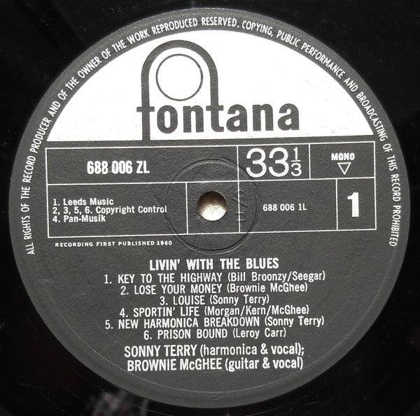 Sonny Terry & Brownie McGhee : Livin' With The Blues (LP)