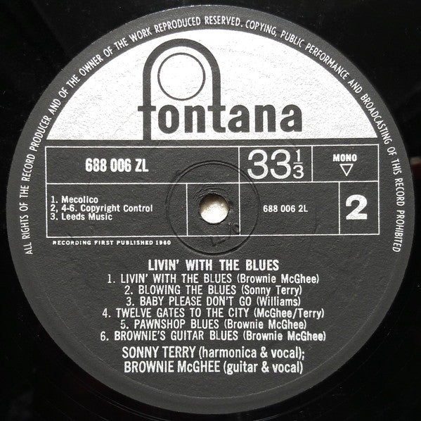 Sonny Terry & Brownie McGhee : Livin' With The Blues (LP)