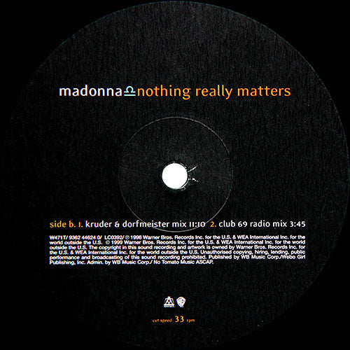 Madonna : Nothing Really Matters (12")
