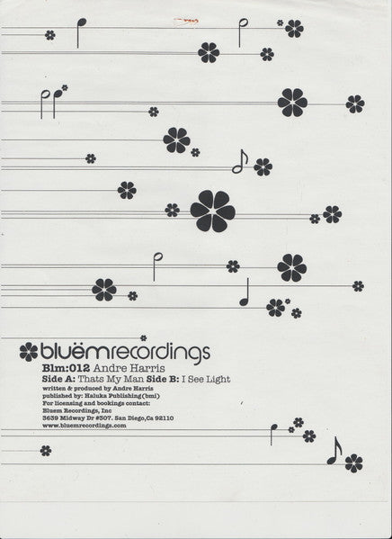 Andre Harris : That's My Man / I See Light (12", W/Lbl)