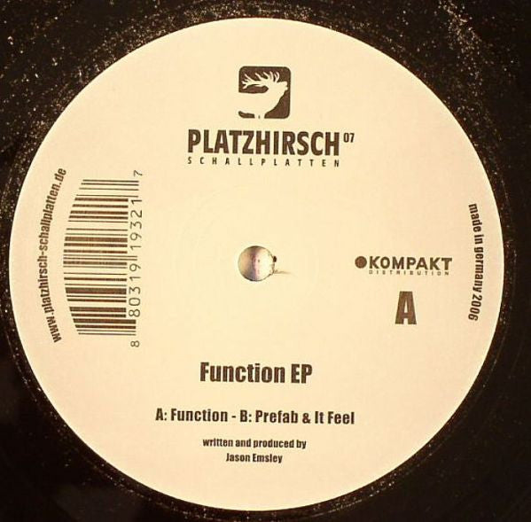 Jason Emsley : Function EP (12", EP)