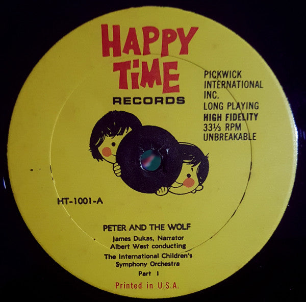 James Dukas , Narrator Albert West (2) Conducting The International Children's Symphony Orchestra : Peter And The Wolf (LP)