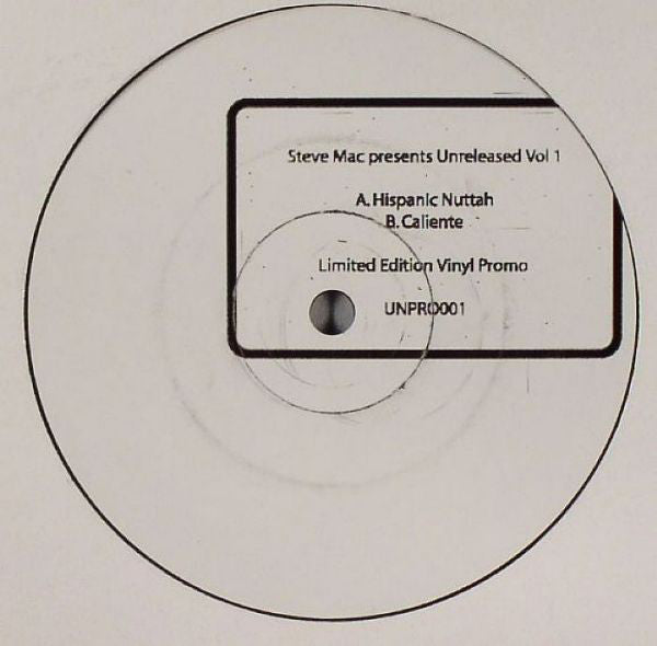 Steve Mac : Unreleased Vol 1 (12", Ltd, Promo)
