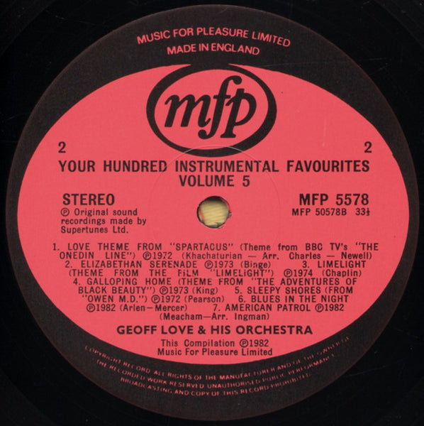 Geoff Love And His Orchestra* : Your Hundred Instrumental Favourites - Volume 5 (LP, Album, Comp)