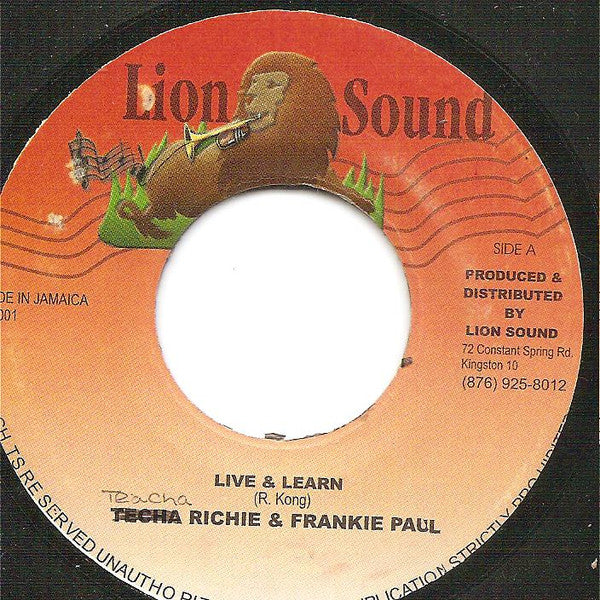 Teacha Richie & Frankie Paul : Live & Learn (7")