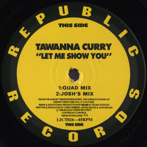 Tawanna Curry : Let Me Show You (12")