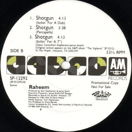 Raheem : Shotgun (12", Promo)