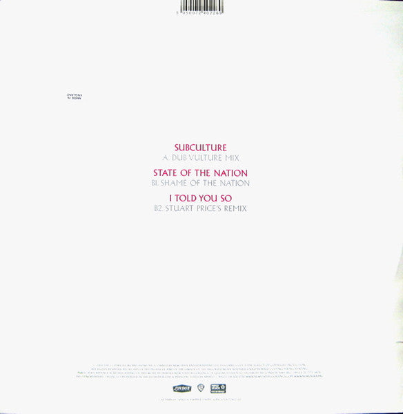 New Order : Subculture / State Of The Nation / I Told You So (12")