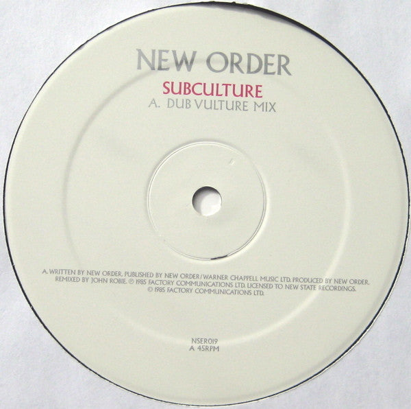 New Order : Subculture / State Of The Nation / I Told You So (12")