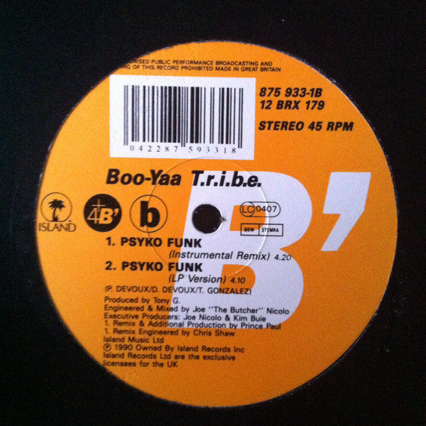 Boo-Yaa T.R.I.B.E. : Psyko Funk (Remix) (12")