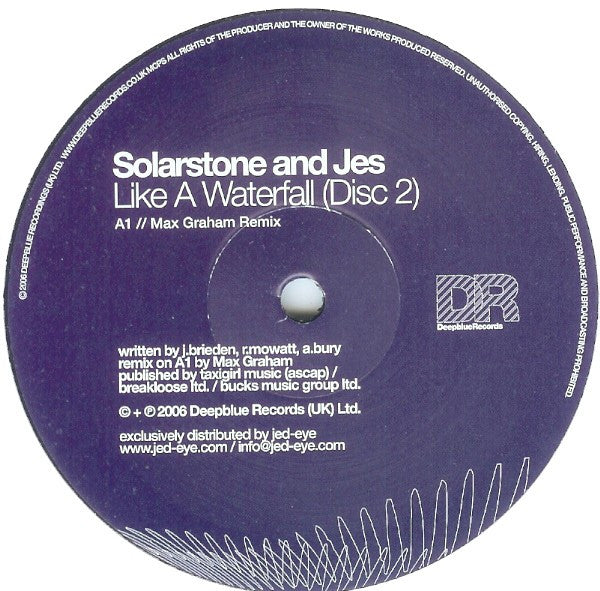 Solarstone And Jes (12) : Like A Waterfall (Disc 2) (12")
