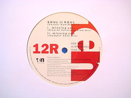 Soul II Soul : Missing You (Remix) (12")