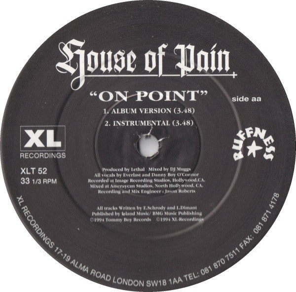 House Of Pain : On Point (12", Single)
