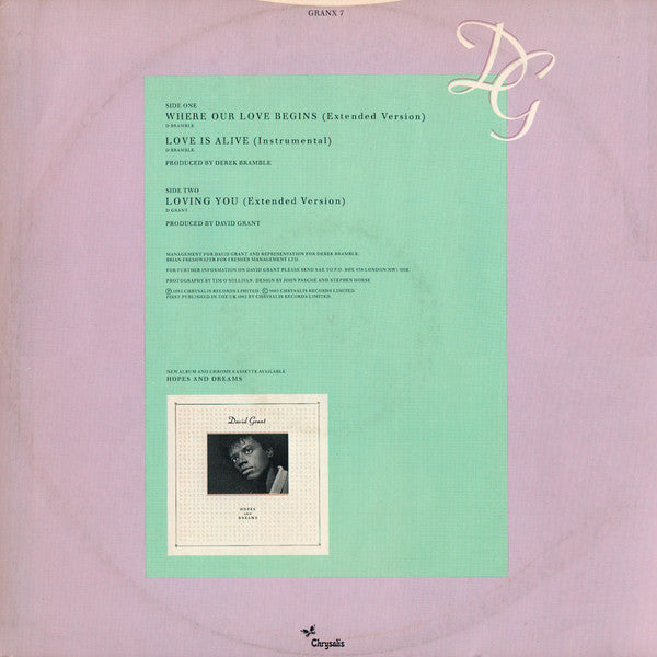 David Grant : Where Our Love Begins (12")
