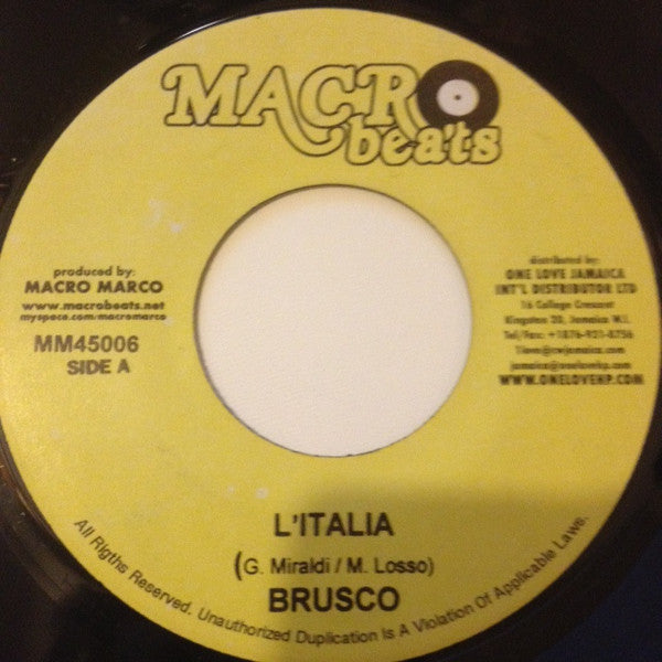Brusco / Boomdabash : L'Italia / Nfame (7", Single)