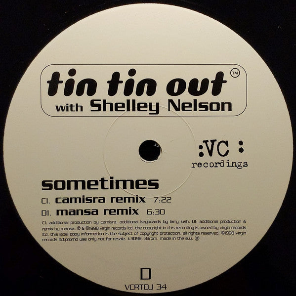 Tin Tin Out With Shelley Nelson : Sometimes (2x12", Promo)