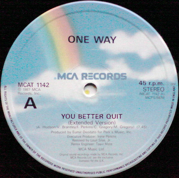 One Way : You Better Quit (12")