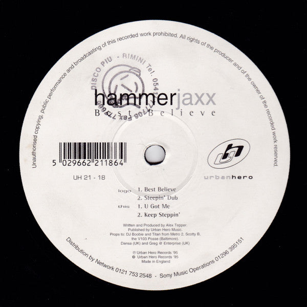 Hammer Jaxx : Best Believe (12", EP)