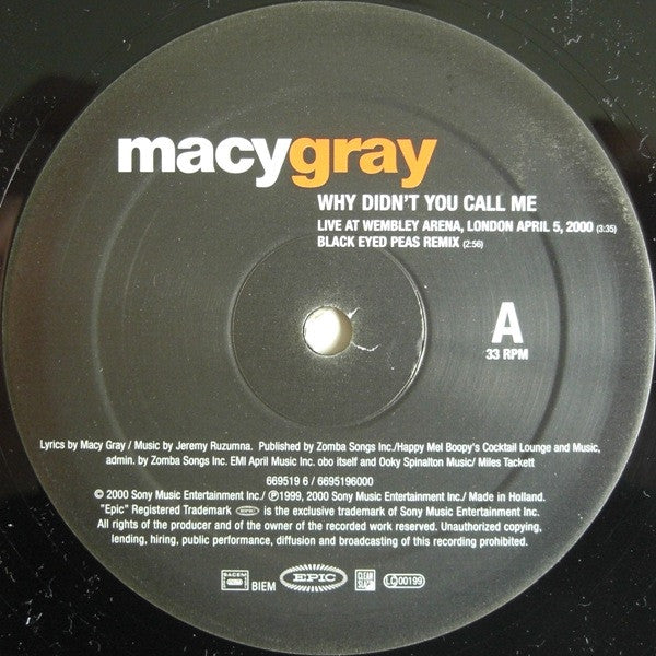 Macy Gray : Why Didn't You Call Me (12")