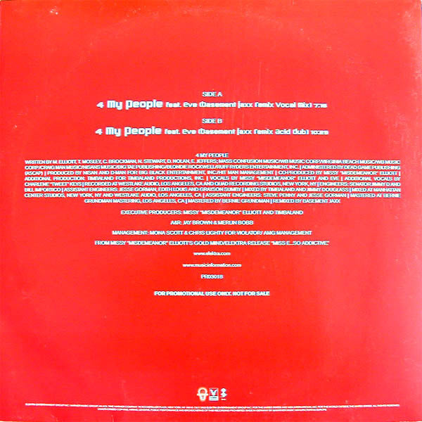 Missy "Misdemeanor" Elliott* : 4 My People (12", Promo)