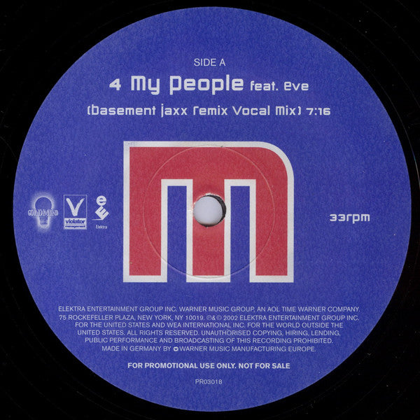 Missy "Misdemeanor" Elliott* : 4 My People (12", Promo)