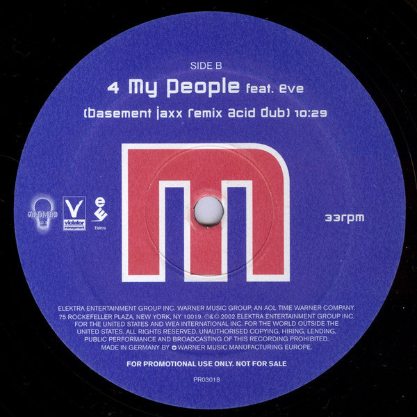 Missy "Misdemeanor" Elliott* : 4 My People (12", Promo)