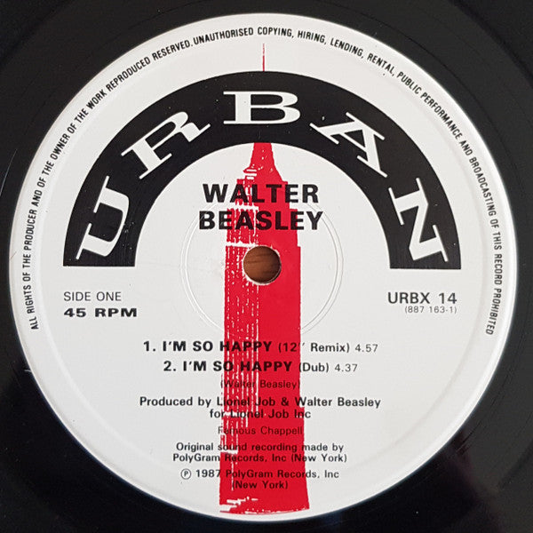 Walter Beasley : I'm So Happy (Remix) (12", Single)