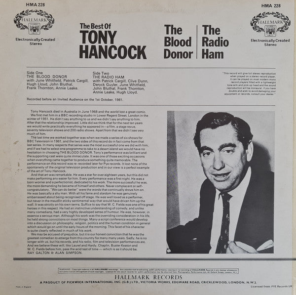 Tony Hancock : The Best Of Tony Hancock: The Blood Donor / The Radio Ham (LP, RE)