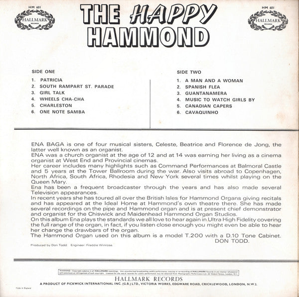 Ena Baga : The Happy Hammond (LP)