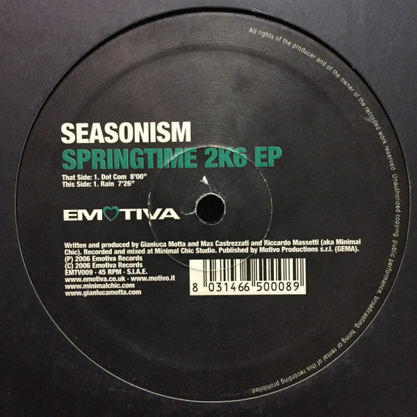 Seasonism : Springtime 2K6 EP (12", EP)