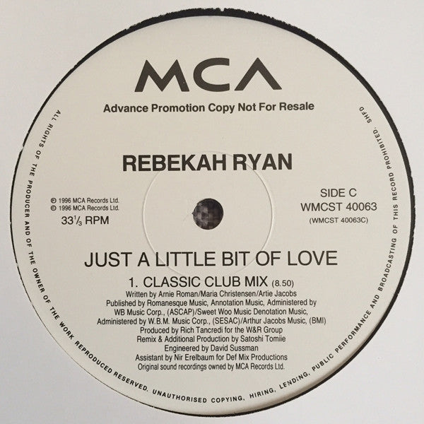 Rebekah Ryan : Just A Little Bit Of Love (Promo 1) (2x12", Promo)