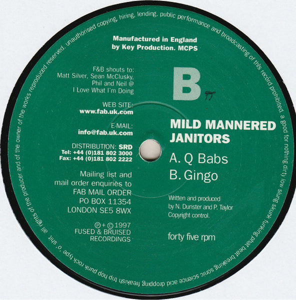 Mild Mannered Janitors : Q Babs / Gingo (12")