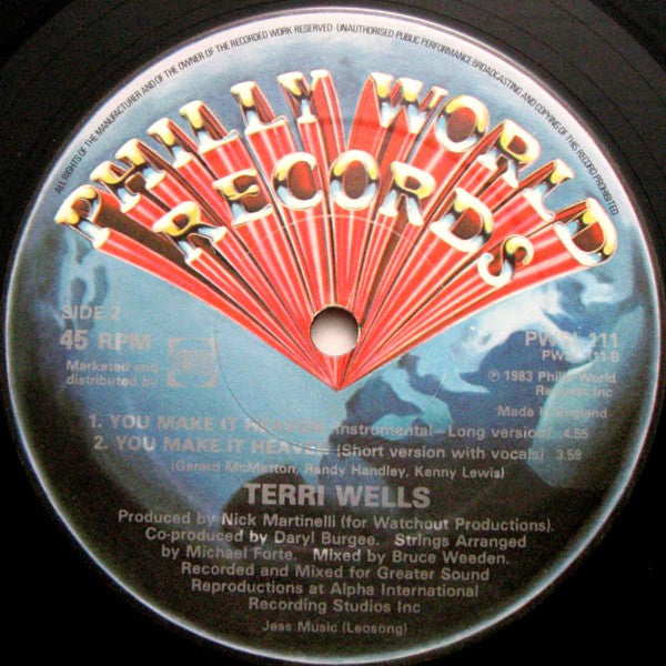 Terri Wells : You Make It Heaven (12")