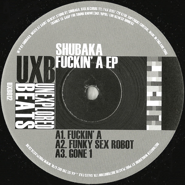 Shubaka : Fuckin' A EP (12", EP)