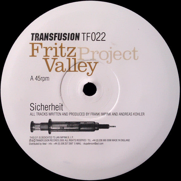 Fritz Valley Project : Sicherheit / Live at the Beauty Lounge (12", EP)