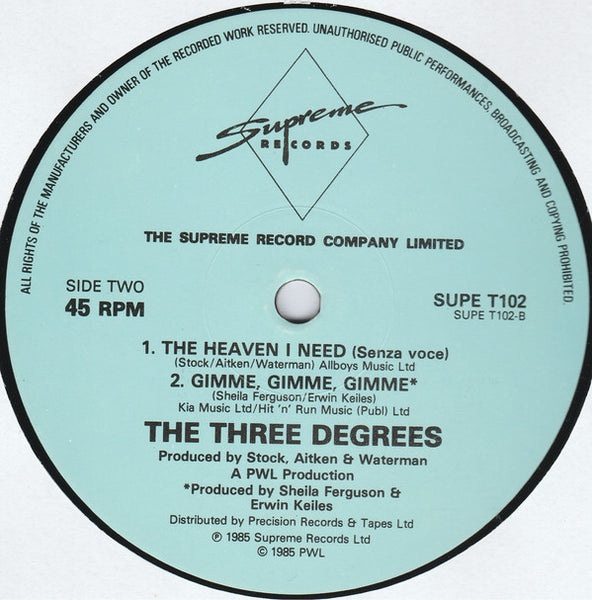 The Three Degrees : The Heaven I Need (12", Single)
