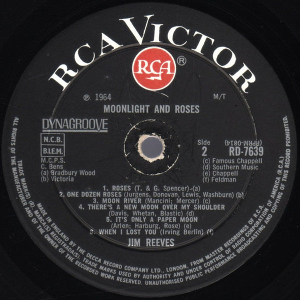 Jim Reeves : Moonlight And Roses (LP, Album, Mono)