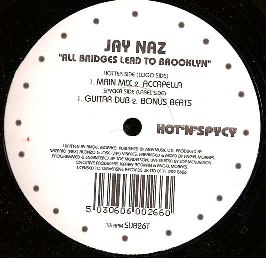 Jay Naz : All Bridges Lead To Brooklyn (12")