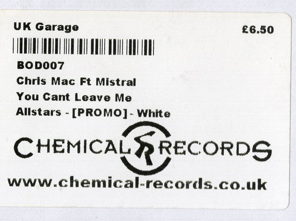 Chris Mack : You Can't Leave Me (12", W/Lbl)