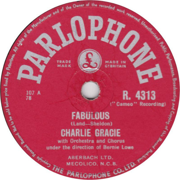 Charlie Gracie : Fabulous / Just Lookin' (Shellac, 10")