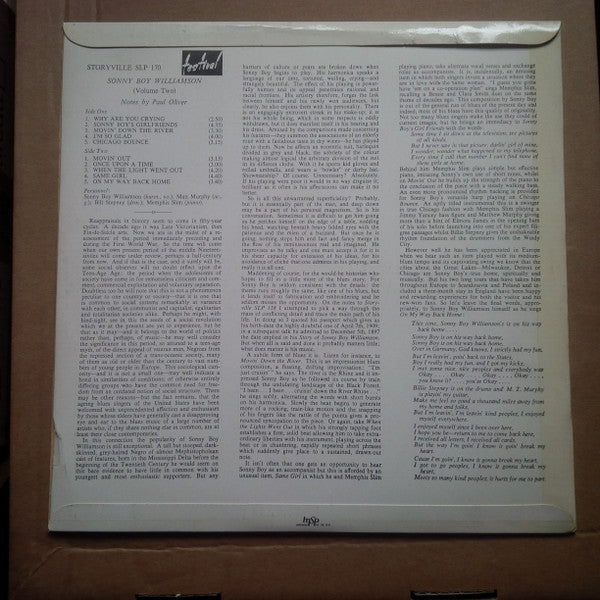 Sonny Boy Williamson (2) : The Last Recordings Session Of Sonny Boy Williamson (Vol. 2) (LP, Album)