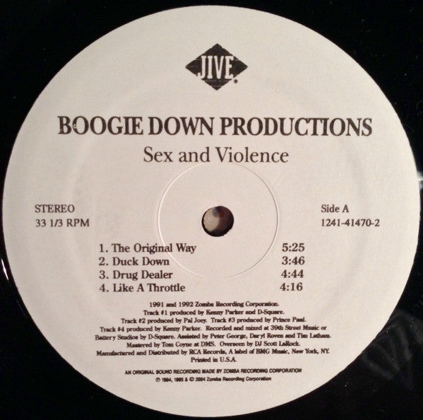 Boogie Down Productions : Sex And Violence (2xLP, Album, RE)