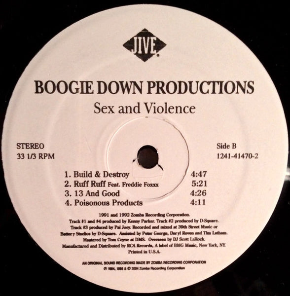 Boogie Down Productions : Sex And Violence (2xLP, Album, RE)