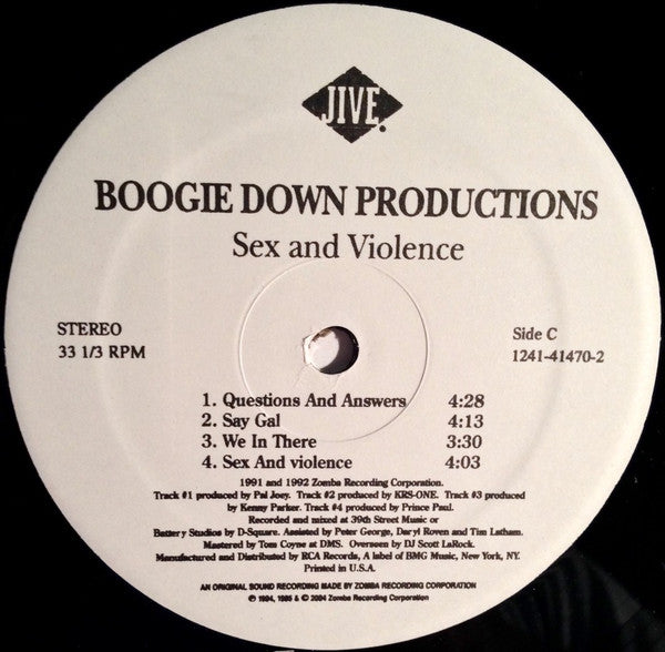 Boogie Down Productions : Sex And Violence (2xLP, Album, RE)